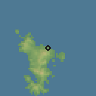 Shaded relief of the 60 km around Koungou, drawn from the GMTED2010 grid