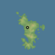 Shaded relief of the 60 km around Mroualé, drawn from the GMTED2010 grid