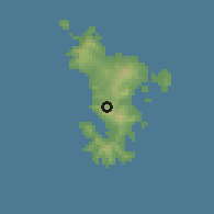 Shaded relief of the 60 km around Ouangani, drawn from the GMTED2010 grid
