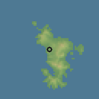 Shaded relief of the 60 km around Tsingoni, drawn from the GMTED2010 grid