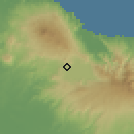 Shaded relief of the 59 km around Catemaco, drawn from the GMTED2010 grid