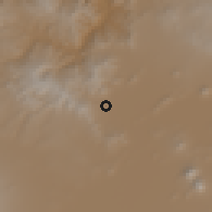 Shaded relief of the 59 km around Ciudad de Libres, drawn from the GMTED2010 grid