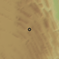 Shaded relief of the 58 km around Ciudad del Maíz, drawn from the GMTED2010 grid