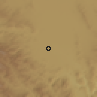 Shaded relief of the 58 km around Ciudad Fernández, drawn from the GMTED2010 grid