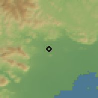 Shaded relief of the 59 km around Ciudad Ixtepec, drawn from the GMTED2010 grid