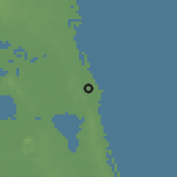 Shaded relief of the 58 km around Ciudad Madero, drawn from the GMTED2010 grid