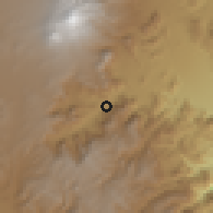 Shaded relief of the 59 km around Ciudad Mendoza, drawn from the GMTED2010 grid