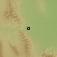 Shaded relief of the 57 km around Ciudad Sabinas Hidalgo, drawn from the GMTED2010 grid
