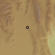 Shaded relief of the 58 km around Ciudad Tula, drawn from the GMTED2010 grid