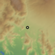 Shaded relief of the 59 km around Coquimatlán, drawn from the GMTED2010 grid