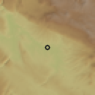 Shaded relief of the 59 km around Acala, drawn from the GMTED2010 grid