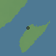 Shaded relief of the 58 km around Cozumel, drawn from the GMTED2010 grid
