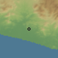 Shaded relief of the 59 km around Cruz Grande, drawn from the GMTED2010 grid