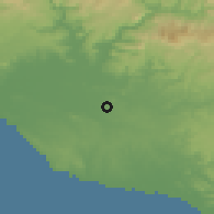 Shaded relief of the 59 km around Cuajinicuilapa, drawn from the GMTED2010 grid