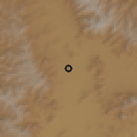 Shaded relief of the 59 km around Cuilápam de Guerrero, drawn from the GMTED2010 grid