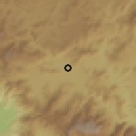 Shaded relief of the 59 km around El Grullo, drawn from the GMTED2010 grid