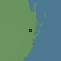 Shaded relief of the 58 km around Alfredo V. Bonfil, drawn from the GMTED2010 grid