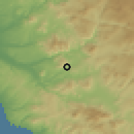 Shaded relief of the 56 km around El Niño, drawn from the GMTED2010 grid