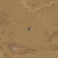Shaded relief of the 58 km around El Quince, drawn from the GMTED2010 grid