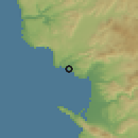 Shaded relief of the 56 km around El Sauzal de Rodríguez, drawn from the GMTED2010 grid
