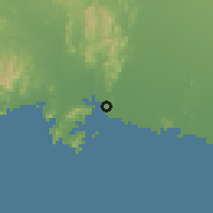 Shaded relief of the 57 km around Empalme, drawn from the GMTED2010 grid