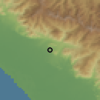 Shaded relief of the 59 km around Escuintla, drawn from the GMTED2010 grid