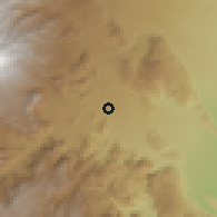 Shaded relief of the 59 km around Fortín de las Flores, drawn from the GMTED2010 grid