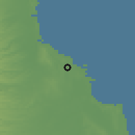 Shaded relief of the 59 km around Fraccionamiento Geovillas los Pinos, drawn from the GMTED2010 grid