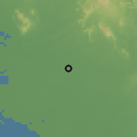 Shaded relief of the 58 km around General Ángel Flores, drawn from the GMTED2010 grid