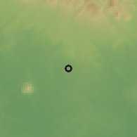 Shaded relief of the 58 km around González, drawn from the GMTED2010 grid