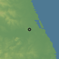 Shaded relief of the 58 km around Alto Lucero, drawn from the GMTED2010 grid