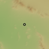 Shaded relief of the 56 km around Heroica Caborca, drawn from the GMTED2010 grid