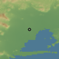 Shaded relief of the 59 km around Heroica Ciudad de Juchitán de Zaragoza, drawn from the GMTED2010 grid