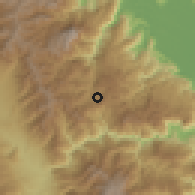 Shaded relief of the 59 km around Huautla de Jiménez, drawn from the GMTED2010 grid