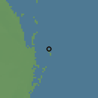 Shaded relief of the 58 km around Isla Mujeres, drawn from the GMTED2010 grid