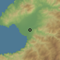Shaded relief of the 58 km around Ixtapa, drawn from the GMTED2010 grid