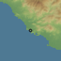 Shaded relief of the 59 km around Ixtapa Zihuatanejo, drawn from the GMTED2010 grid