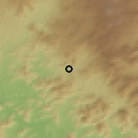 Shaded relief of the 59 km around La Huacana, drawn from the GMTED2010 grid