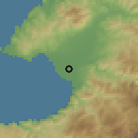 Shaded relief of the 58 km around Las Juntas, drawn from the GMTED2010 grid