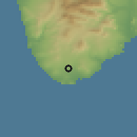 Shaded relief of the 58 km around Las Palmas, drawn from the GMTED2010 grid