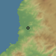 Shaded relief of the 58 km around Las Varas, drawn from the GMTED2010 grid