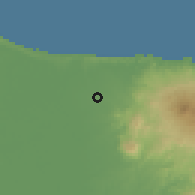 Shaded relief of the 59 km around Ángel R. Cabada, drawn from the GMTED2010 grid