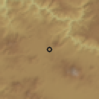 Shaded relief of the 58 km around Magdalena, drawn from the GMTED2010 grid