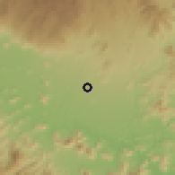 Shaded relief of the 59 km around Antúnez, drawn from the GMTED2010 grid