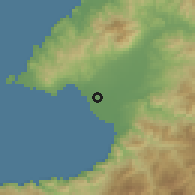 Shaded relief of the 58 km around Mezcales, drawn from the GMTED2010 grid