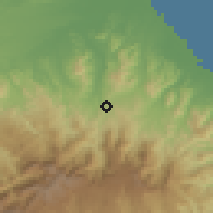 Shaded relief of the 59 km around Misantla, drawn from the GMTED2010 grid