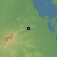 Shaded relief of the 58 km around Naranjos, drawn from the GMTED2010 grid