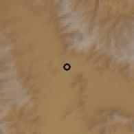 Shaded relief of the 59 km around Oaxaca de Juárez, drawn from the GMTED2010 grid