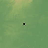 Shaded relief of the 59 km around Oluta, drawn from the GMTED2010 grid