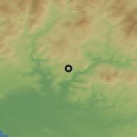 Shaded relief of the 59 km around Ometepec, drawn from the GMTED2010 grid